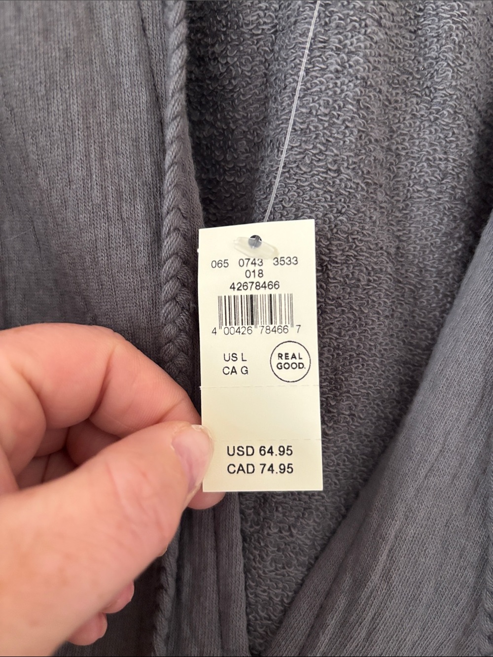 aerie Gray Scoop-Neck Pullover with Tassel Tie - Picture 3 of 3